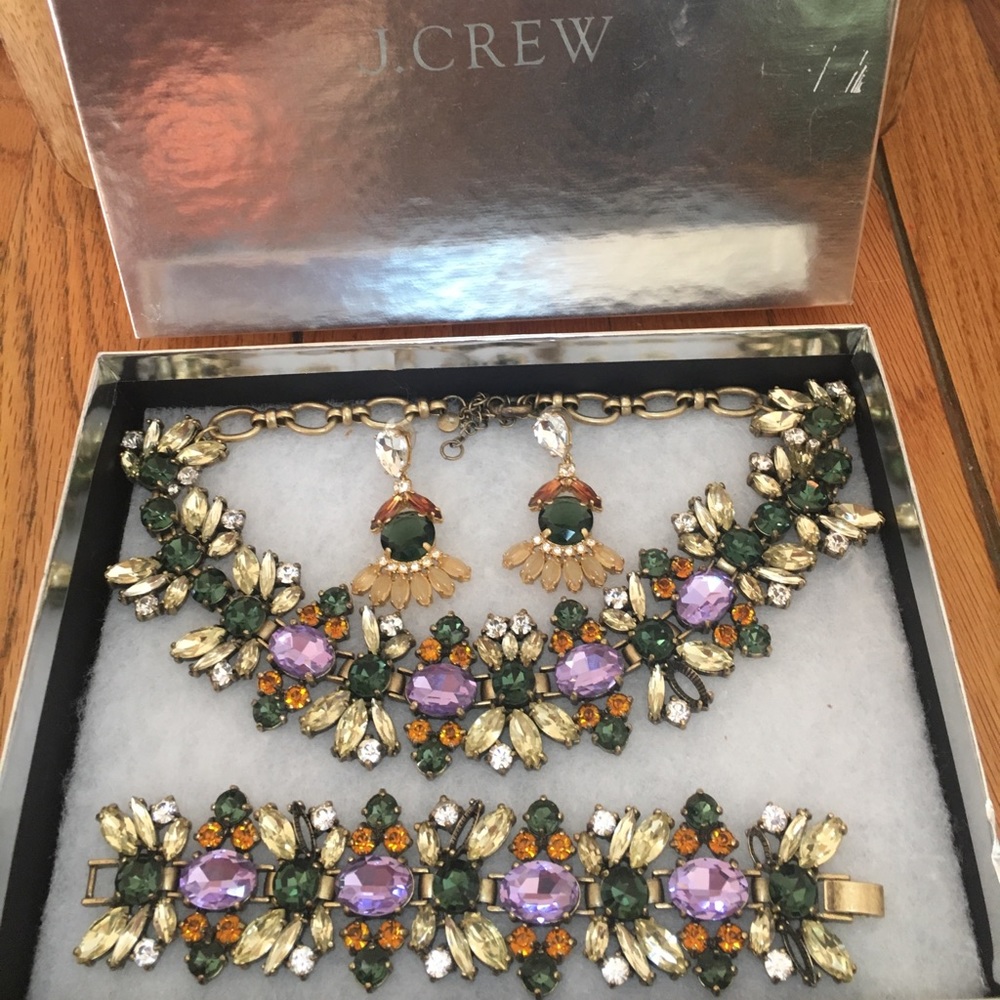 J.Crew necklace, bracelet and earrings